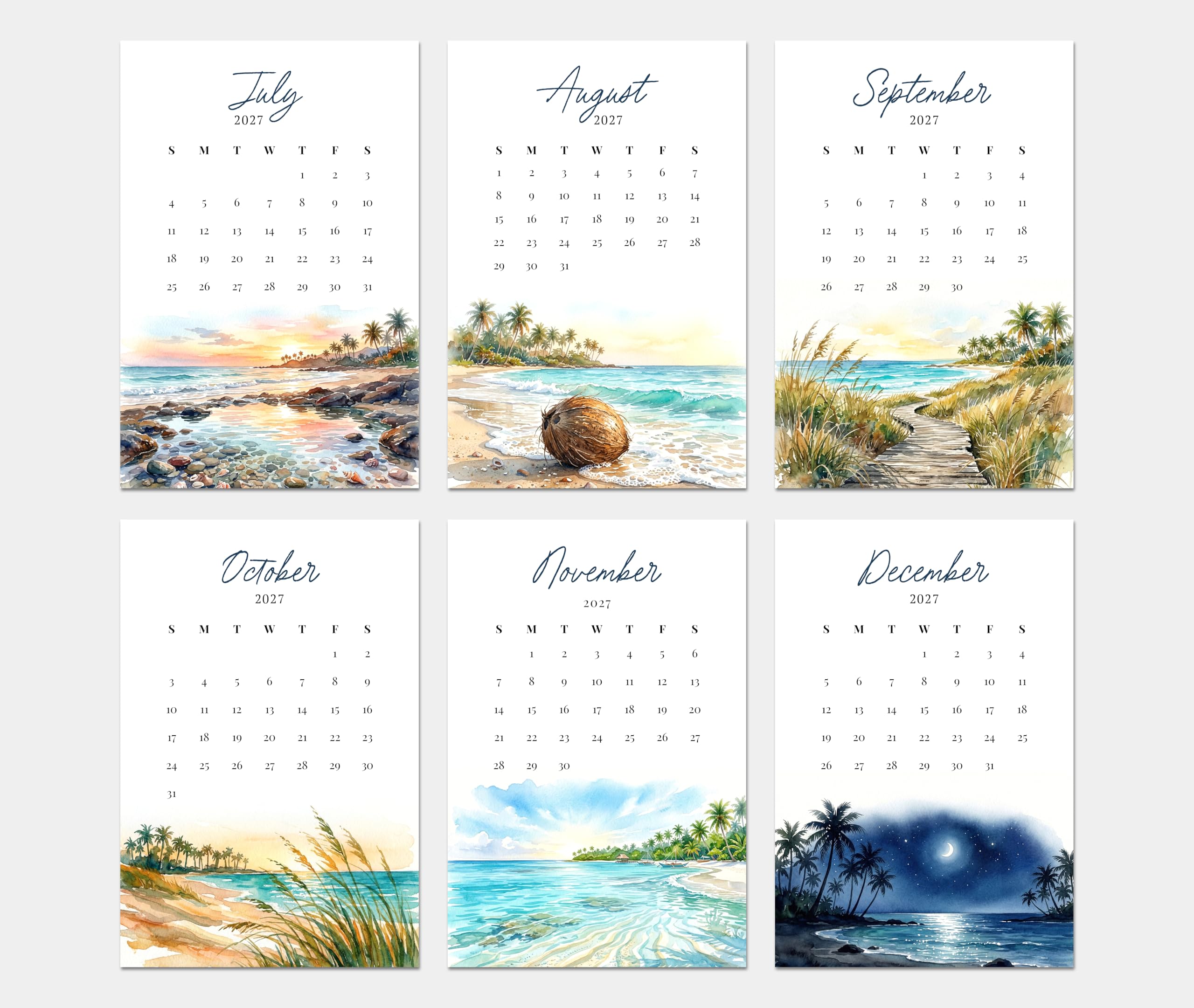 2027 Desk Calendar - Beaches - Image 4