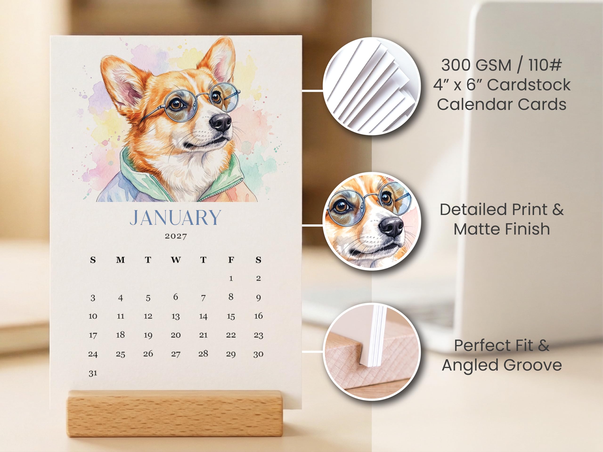 2027 Desk Calendar - Cool Dogs - Image 2