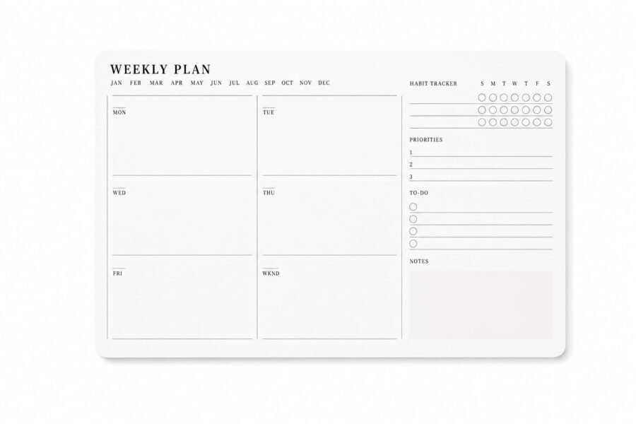 Minimalist Double-sided Weekly Planner Cards (50 Cards)