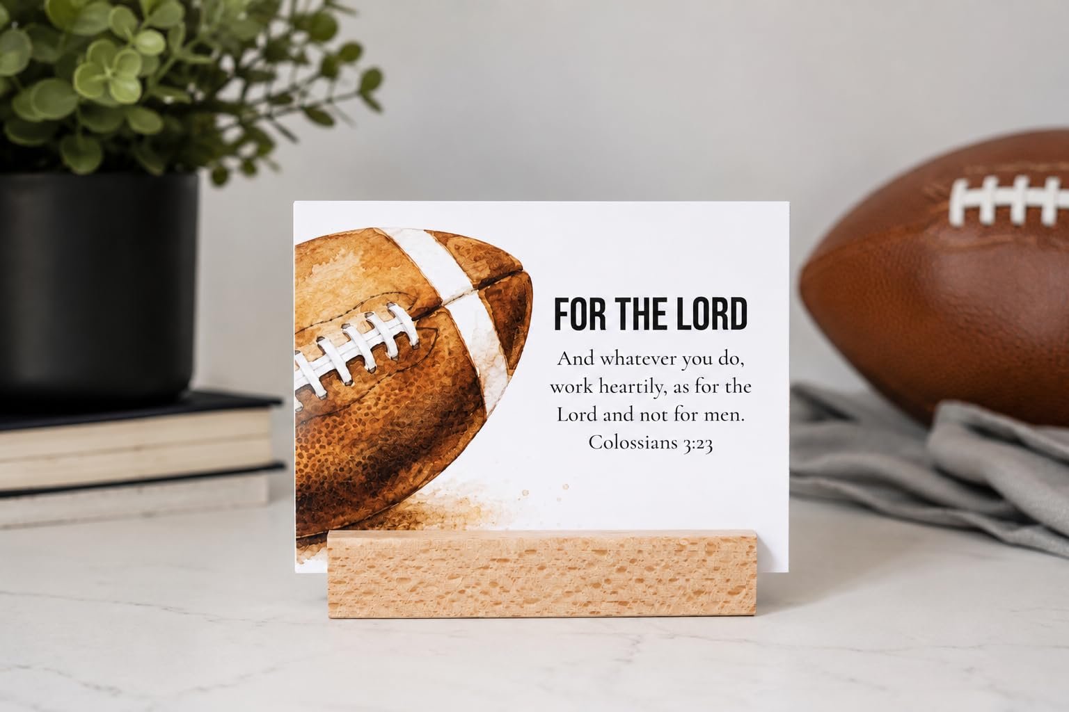 Football Themed Encouraging Scripture Card Set - Image 2