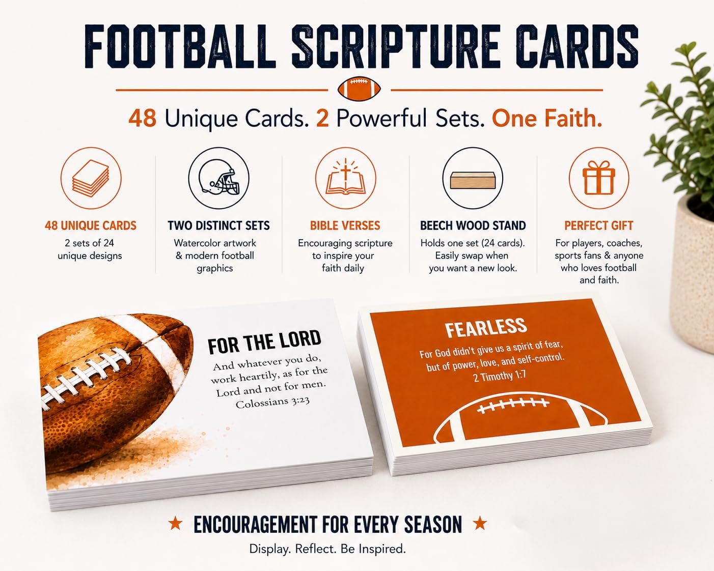 Football Themed Encouraging Scripture Card Set - Image 3
