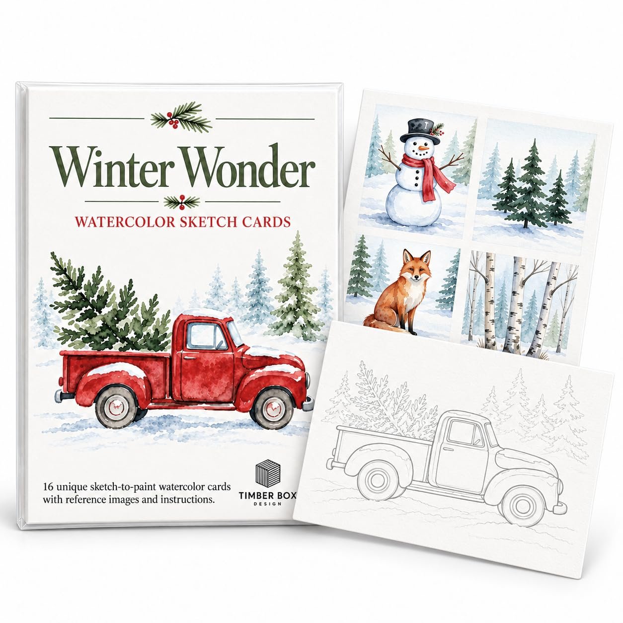 Winter Wonder Watercolor Sketch Cards