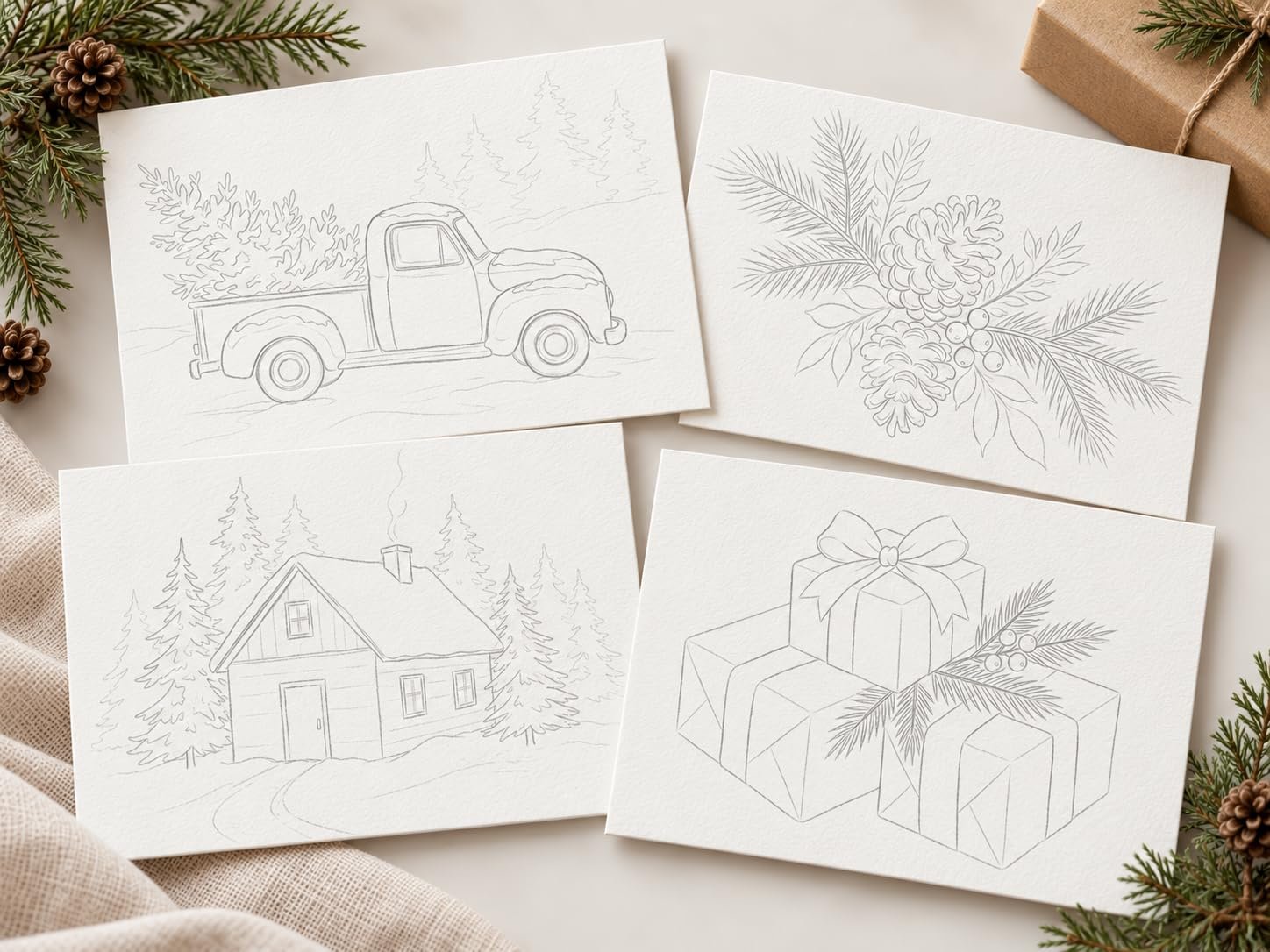 Winter Wonder Watercolor Sketch Cards - Image 4