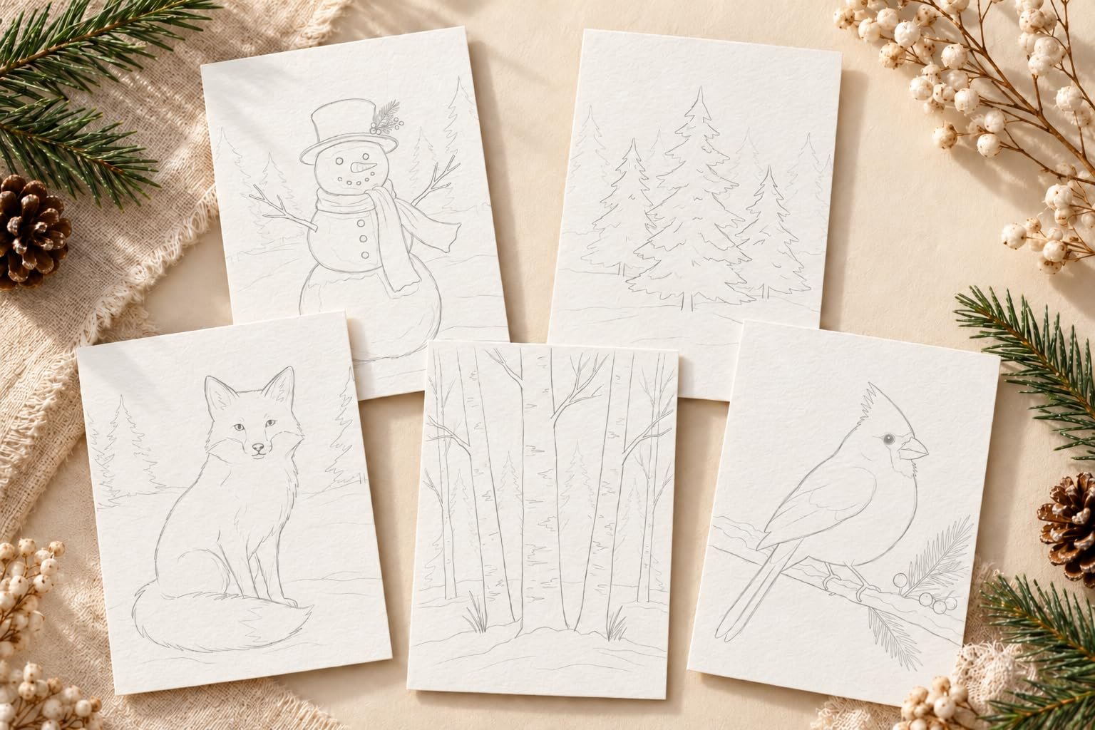 Winter Wonder Watercolor Sketch Cards - Image 6