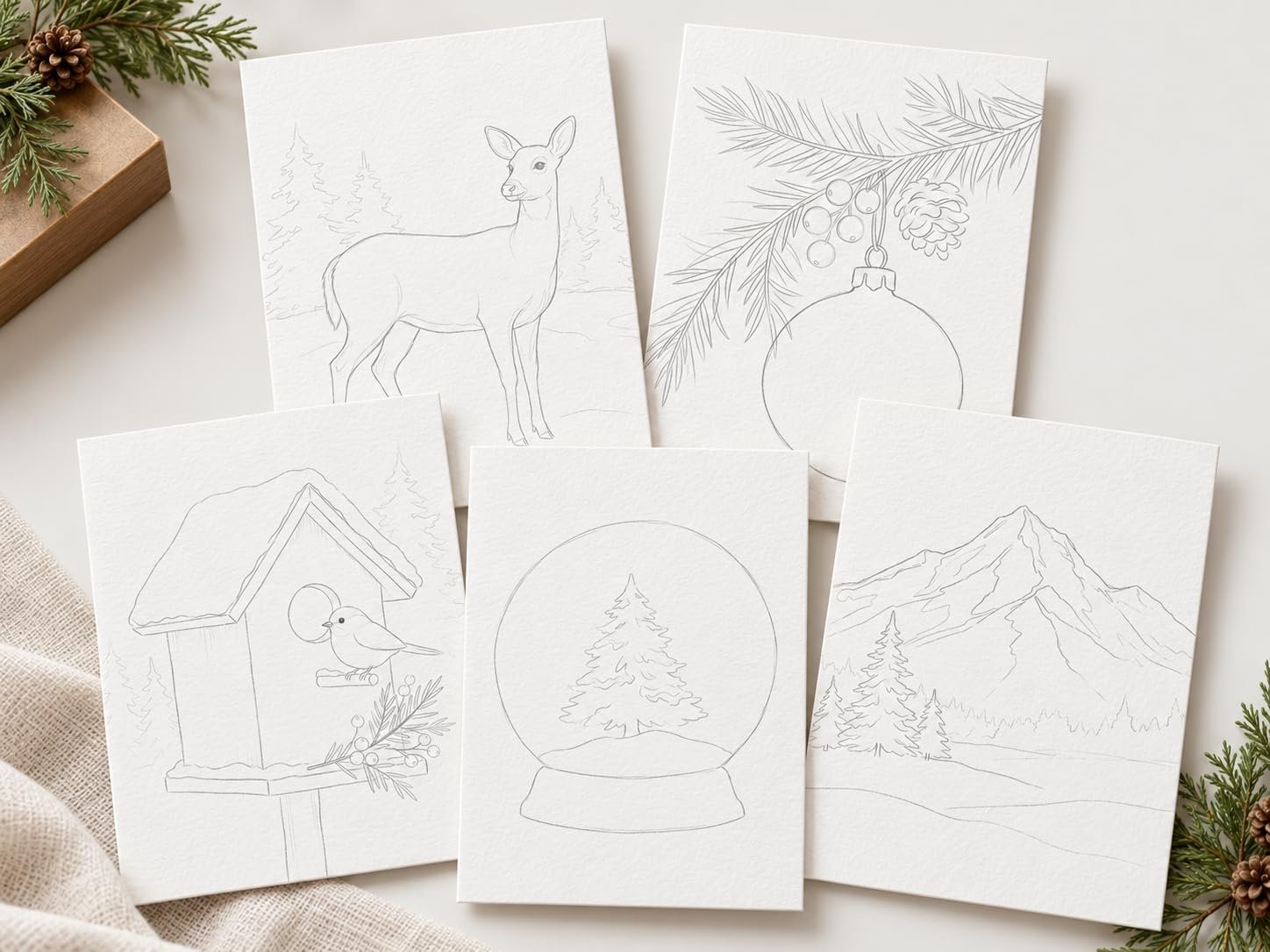 Winter Wonder Watercolor Sketch Cards - Image 5
