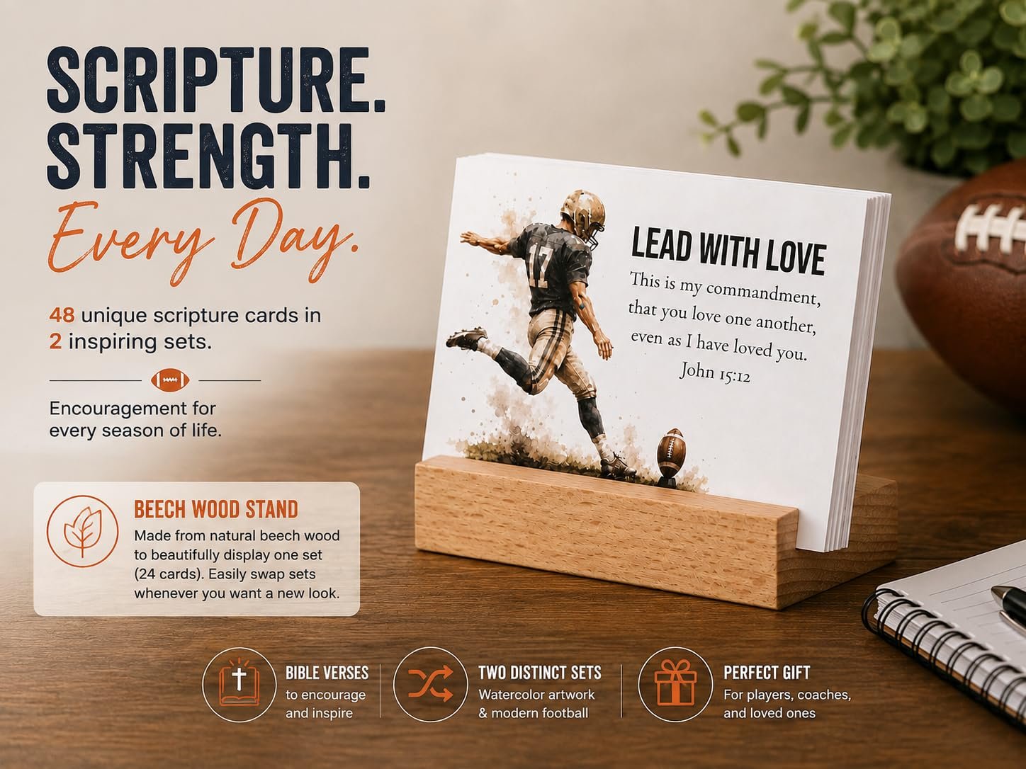 Football Themed Encouraging Scripture Card Set - Image 5